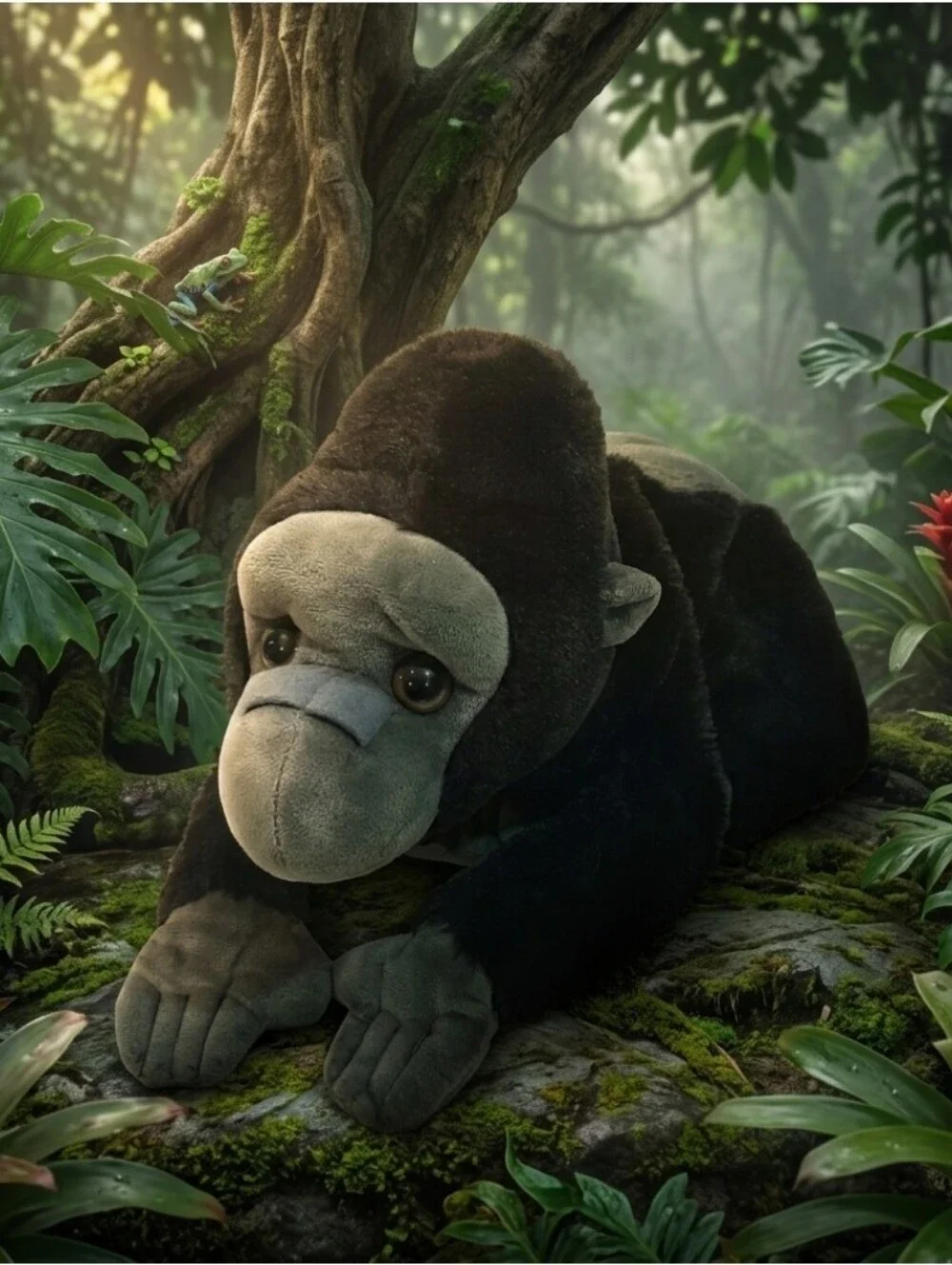 FAO Schwarz Adopt A Pet Black and Gray Gorilla plush